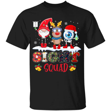 Funny Sight Squad Gnome Reindeer Santa Christmas Optometrist Shirt