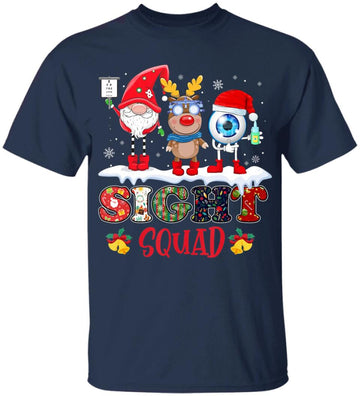 Funny Sight Squad Gnome Reindeer Santa Christmas Optometrist Shirt