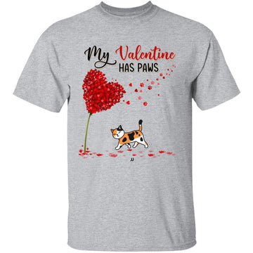My Valentines Have Paws Cat Personalized T Shirt, Valentine Gift For Cat Lovers, Cat Dad, Cat Mom