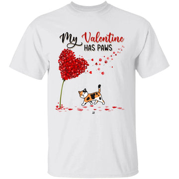 My Valentines Have Paws Cat Personalized T Shirt, Valentine Gift For Cat Lovers, Cat Dad, Cat Mom