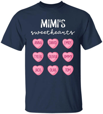 Valentines Day Shirt, Personalized Grandma's Sweethearts T-Shirt, Grandma Valentine Shirts, Women Valentine Shirt, Custom Grandma with Grandkids Name