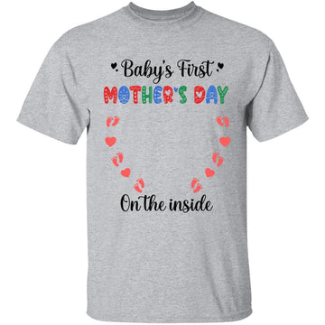 Baby’s First Mother’s Day On The Inside Personalized T-Shirt, Ultrasound Photo Gift for Mom to be