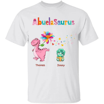 Funny Dinosaur Family Custom Name Grandmasaurus Mamasaurus Nanasaurus Personalized Shirt Gift For Mom, Mother's Day Gift, Mama, Grandma Saurus Mother's Family Gift T-shirt