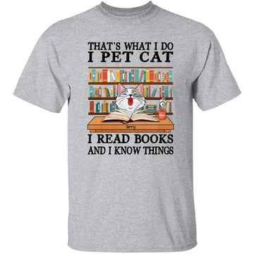 I Pet Cats I Read Books Personalized Shirt, Gifts For Cat Lovers