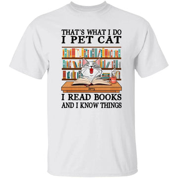 I Pet Cats I Read Books Personalized Shirt, Gifts For Cat Lovers