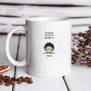 This Grandma Belongs To - Family Personalized Custom Mugs - Birthday Gift For Mom, Grandma