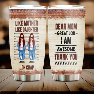 Personalized Custom Mother And Daughter Tumbler, Gift For Mother And Daughter, Mother’s Day Gift Ideas, Mom Thank You For Sharing Your DNA Now We Are Both Awesome