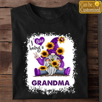 Personalized I Love Being A Grandma Shirt  Gift For Mom - Sunflower Gnome Grandma Nana Mimi Shirt -  Family Gift - Mothers Day Gift