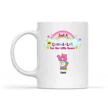 Just A Grandma Who Cares-A-Lot For Her Little Bears, Personalized Custom Mama Bear Gift Coffee Mug