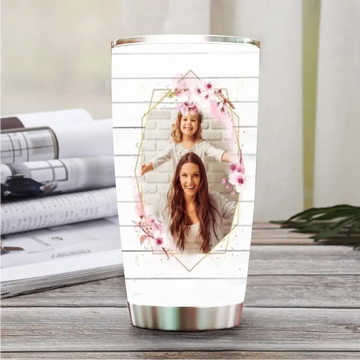 Personalized Custom Mother Photo Tumbler, Mother’s Day Gift for Mother-in-law/Bonus Mom, Even Though You Didn’t Give Birth To Me You’re Still Fucking Awesome