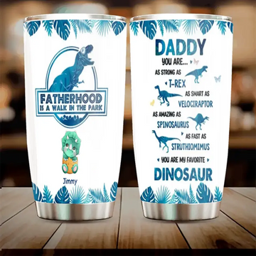 Fatherhood Is A Walk In The Park Personalized Tumbler, Father’s Day Gift For Dad