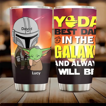 Yoda Best Dad In The Galaxy Personalized Tumbler, Gift for Father