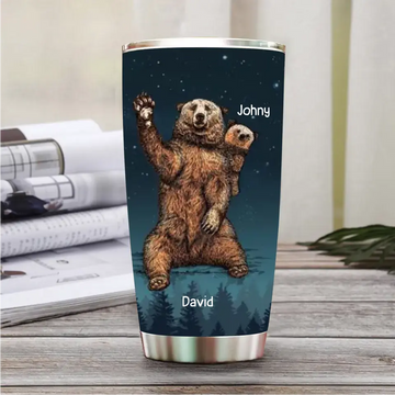Awesome Papa Bear Personalized Tumbler, Best Gift For Father
