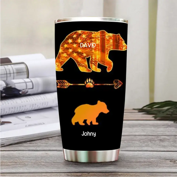 Daddy/ Grandpa Bear Personalized Tumbler, Best Gift For Father, Grandpa