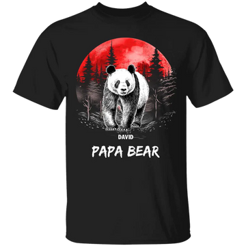 Panda Dad Personalized T Shirt, Custom Panda Bear With Kids Shirt Gift For Dad Papa