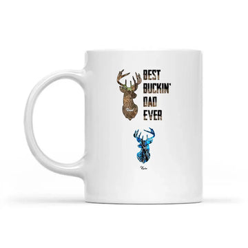 Best Buckin’ Dad Ever Personalized Mugs, Gift For Dad, Hunting Lovers