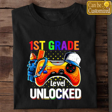 Kindergarten Level Unlocked Personalized T-Shirt - Gift For Son, Daughter - Back To School Shirt