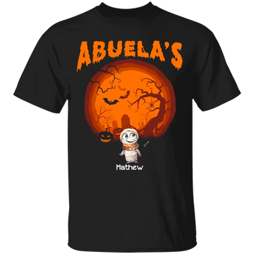 Grandma's Little Monster Spooky Halloween Personalized Shirt Gift For Grandma