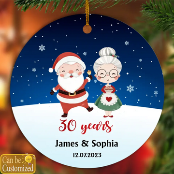 Old Christmas Couple Personalized Ornament, Christmas Couple Ornament, Anniversary Gift