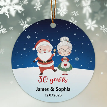 Old Christmas Couple Personalized Ornament, Christmas Couple Ornament, Anniversary Gift