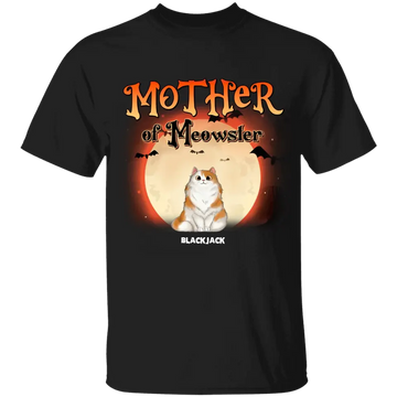 Mother Of Meowsters Cat Personalized  Shirt, Halloween Gift For Cat Lovers, Cat Mom, Cat Dad