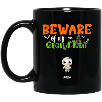 Beware Of My Grandkids Personalized Mug Best Gift For Halloween