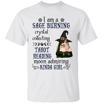 Personalized Custom Witch Shirt - Halloween Gift Idea For Witch Lovers - I Am A Sage Burning Crystal Collecting