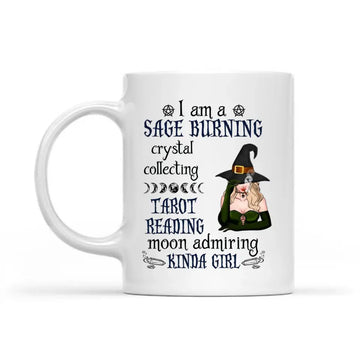 Personalized Custom Witch Mug - Halloween Gift Idea For Witch Lovers - I Am A Sage Burning Crystal Collecting