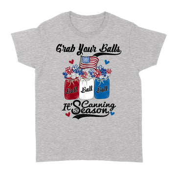 Canning 4th Of July Flag America T-Shirt Balls Flower Jar Shirt - Standard Women's T-shirt