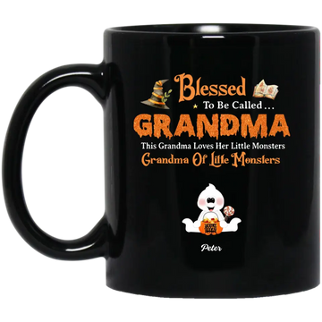 This Grandma Loves Her Little Monsters Personalized Mug, Gift For Mom - Grandma - Happy Halloween
