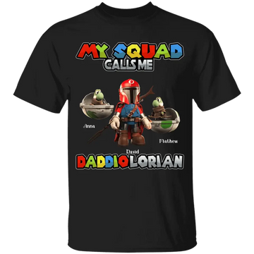 My Squad Calls Me Dadddiolorian Personalized Shirt, Gamer Dad And Kids Cusomt T-Shirt Gift For Dad - Daddio Shirts