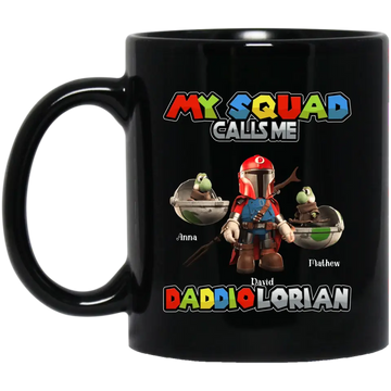 My Squad Calls Me Dadddiolorian Personalized Mug, Gamer Dad And Kids Cusomt Mug Gift For Dad - Daddio Mugs