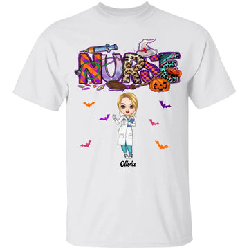 Nurse Spooky Season Personalized Custom T Shirt, Halloween, Nurse’s Day, Appreciation Gift For Nurse