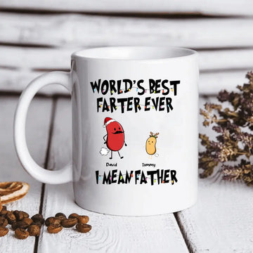 World’s Best Farter Ever I Mean Father Christmas Personalized Mug Gift for Dad