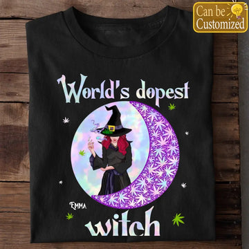 World’s Dopest Witch Halloween Personalized Weedhead Shirt Gift For Witch Lover