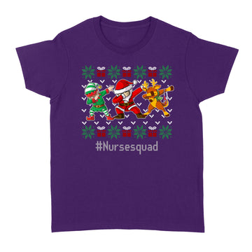 Christmas Nurse Squad Cute Dabbing Santa Claus Elf Reindeer Ugly SXmas Shirt