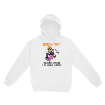 Sweating Sucks Skeleton Pumpkin Head Halloween Funny Shirt - Standard Hoodie