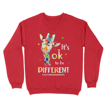 Autism Awareness Acceptance Women Kid Its Ok To Be Different Shirt - Standard Crew Neck Sweatshirt