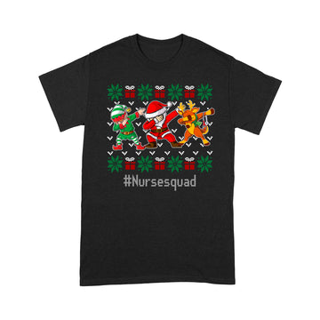 Christmas Nurse Squad Cute Dabbing Santa Claus Elf Reindeer Ugly SXmas Shirt