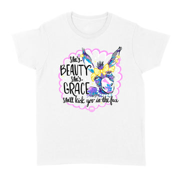 Cow She's Beauty She's Grace She'll Kick You In The Face Funny Shirt - Standard Women's T-shirt