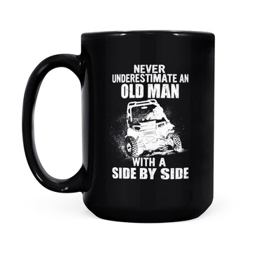 Jeep Never Underestimate An Old Man With A Side By Side Mug - Black Mug