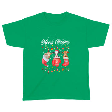 Mooey Christmas Fun Heifer Santa Xmas Light Cow Farmer Lover Shirt