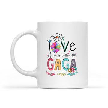 I Love Being Called Gaga Daisy Flower Mug Funny Mother's Day Gifts - White Mug