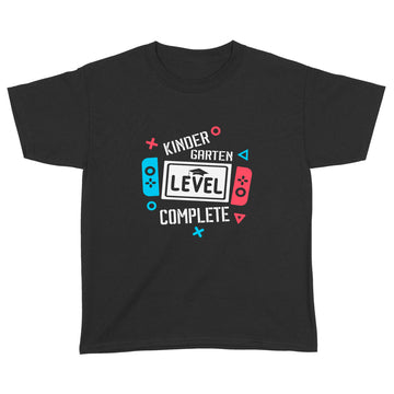 Kindergarten Level Complete Funny Shirt, KindergartenT-Shirt, Graduation Video Game Shirts, Kindergarten Graduation - Last Day Of School Graphic Tee Shirt - Standard Youth T-shirt