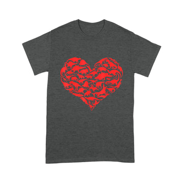 Boys Valentines Day Shirt - Dinosaur Heart Kids Dino Gift T-Shirt - Standard T-shirt