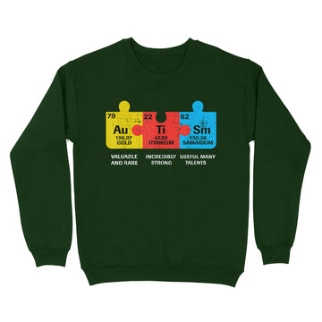 Autism Elements Periodic Table Awareness Asd Men Women Kids Shirt - Standard Crew Neck Sweatshirt