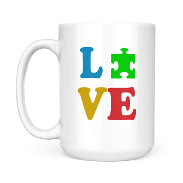 Love Autism Mug Autism Awareness Gifts Mug - White Mug