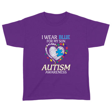I Wear Blue For My Son Autism Awareness Accept Understand Love Shirt - Standard Youth T-shirt