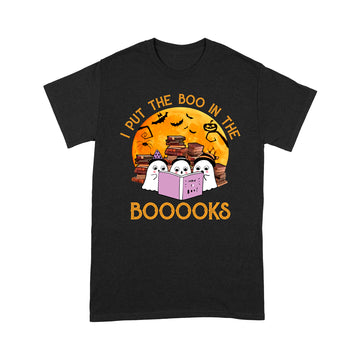 I Put The Boo In The Booooks Halloween Tee Boo Read Books Shirt - Standard T-Shirt