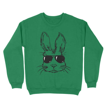 Bunny Face With Sunglasses For Boys Men Kids Easter Shirt - Standard Crew Neck Sweatshirt